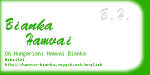 bianka hamvai business card